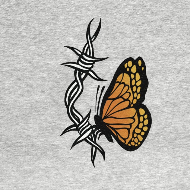 BARBED WIRE MONARCH BUTTERFLY by DXTROSE